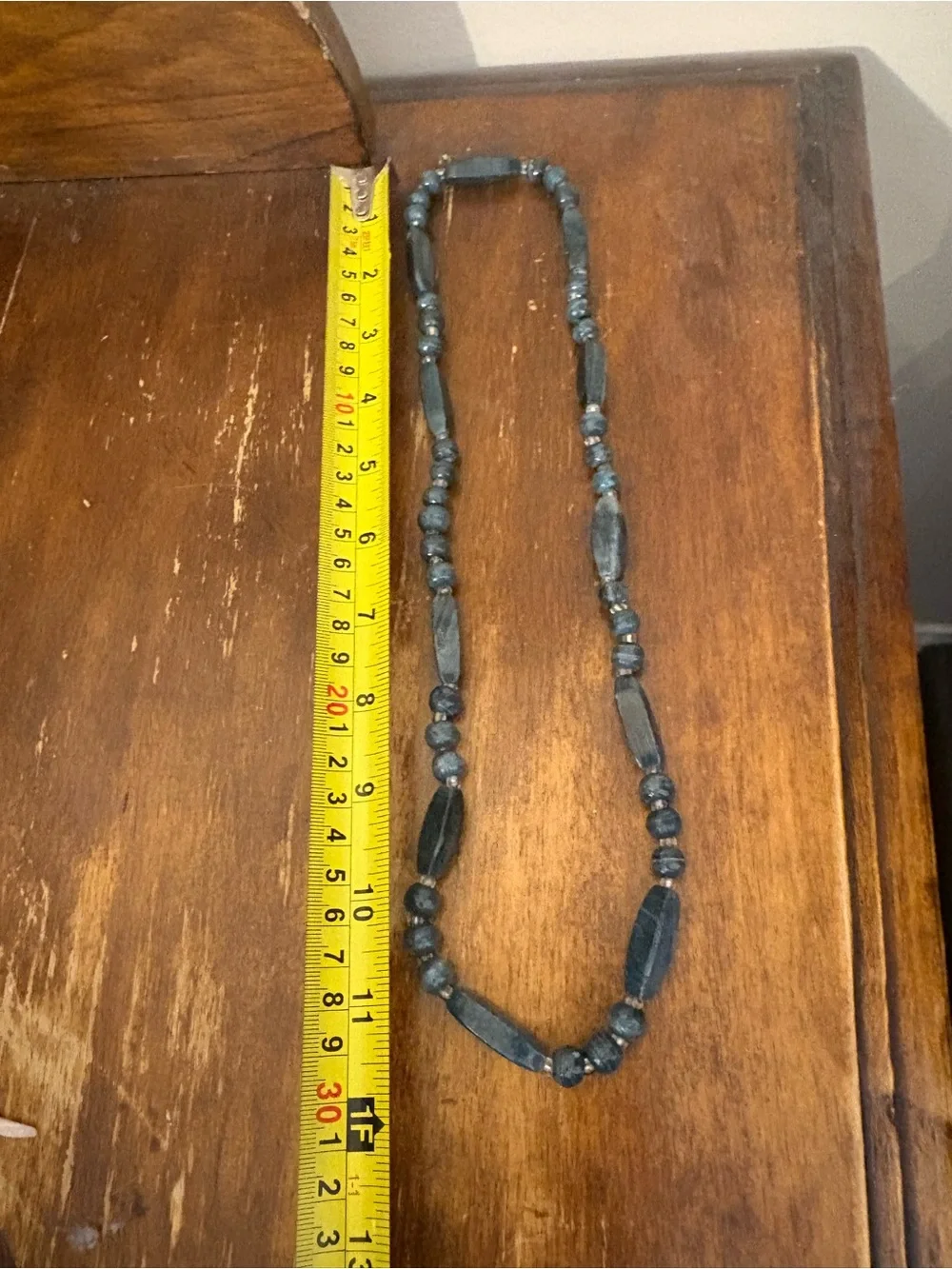 Handcrafted Dark Blue Beaded Women's Necklace